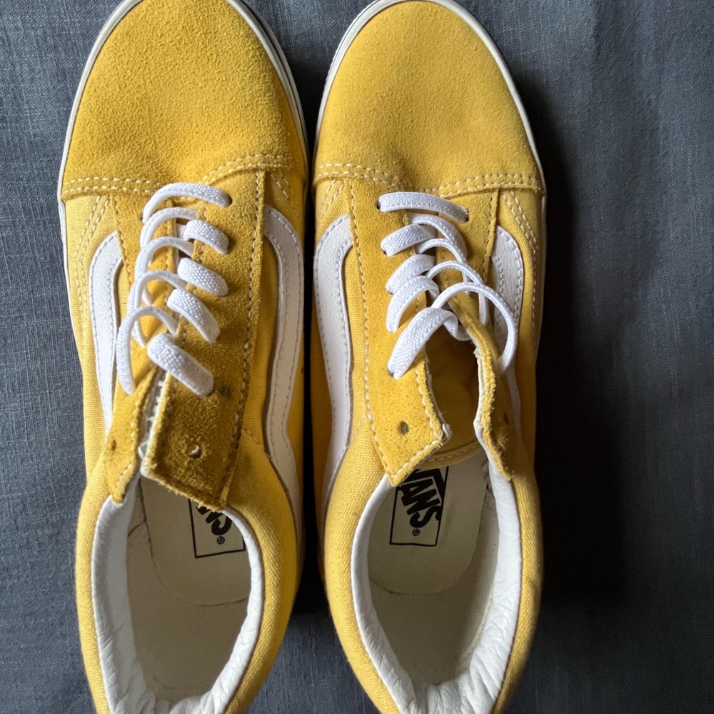 VANS Old Skool yellow canvas suede pull on sneakers